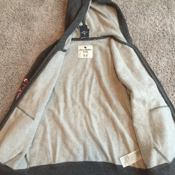 Grey and Pink Abercrombie and Fitch sweatshirt - Picture 2 of 2